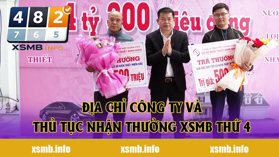 Địa chỉ Công ty và thủ tục nhận thưởng XSMB Thứ 4