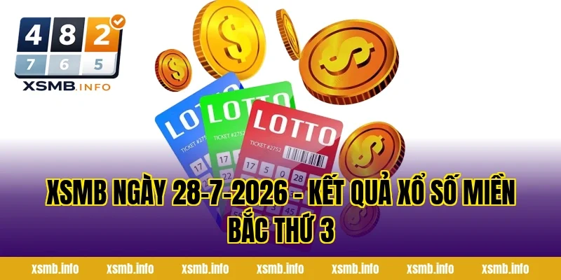 XSMB ngày 28-7-2026 - Kết quả xổ số miền Bắc thứ 3